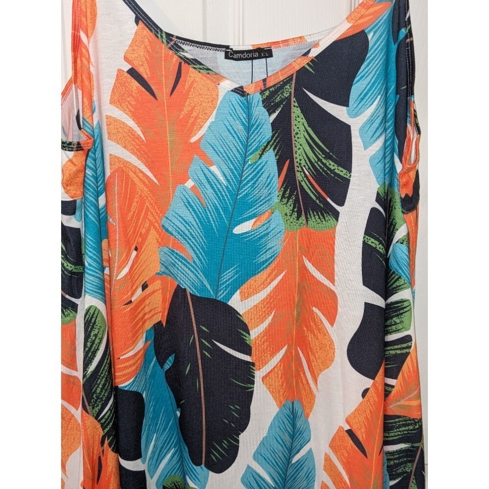 Camdoria Maxi Dress Tropical‎ Print Sleeveless Vacation Summer Dress XXL NWT - Picture 9 of 9